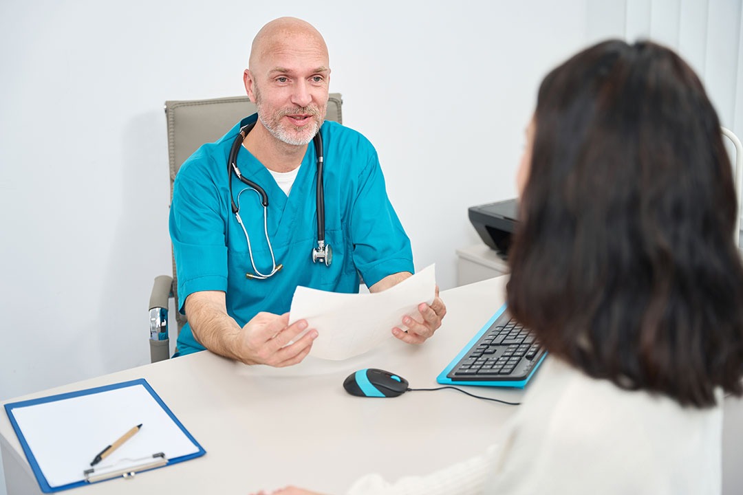 Doctor in a consultation with a client